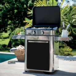 Plancha à Gaz Sur Chariot - Combo ENOSIGN 65 Inox & Noir -Barbecue Étagères Magasin 57028385 a3 combo plancha enosign 65 inox et noir eno