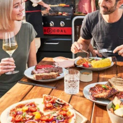 Barbecue Gaz Et Charbon Hybride Char-Broil Gas2Coal 330 2.0 3 Brûleurs + 1 Latéral -Barbecue Étagères Magasin barbecue gaz charbon char broil gastocoal 330 20 8