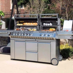 Napoleon Barbecue Gaz Napoléon Prestige Pro 825 SIBPSS 6 Brûleurs + 1 Latéral + 1 Arrière -Barbecue Étagères Magasin barbecue gaz napoleon pro infrarouge inox 825 7
