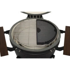 Plaque En Fonte Réversible Demi-lune Pour Kamado The Bastard Large -Barbecue Étagères Magasin bb554 plaque fonte demi lune kamado the bastard large ambiance