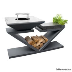 Braséro Plancha Artiss G5 Graphite 90 Cm Plaque Acier Et Tablette Granit -Barbecue Étagères Magasin brasero artiss g5 graphite plancha acier carbone et tablette granite 3