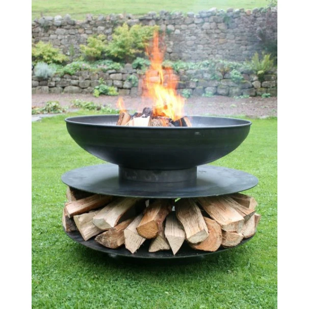 Braséro De Jardin Firepit Ring Of Logs Avec 1 Grille Ø90 X H70 Cm 2 Braséro De Jardin Firepit Ring Of Logs Avec 1 Grille Ø90 X H70 Cm – Image 2