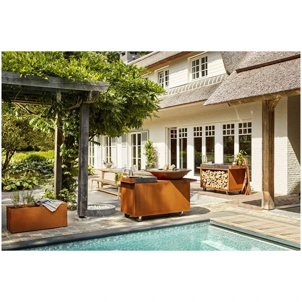 Braséro Plancha OFYR Island 100 Pro Acier Corten Billot Céramique Anthracite 2 Braséro Plancha OFYR Island 100 Pro Acier Corten Billot Céramique Anthracite – Image 2