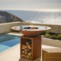 Braséro Plancha OFYR Classic Storage 100 Acier Corten -Barbecue Étagères Magasin brasero plancha ofyr storage 100 2