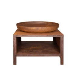 ESSCHERT DESIGN Braséro Storage Acier Corten Esschert Rond 80 Cm -Barbecue Étagères Magasin brasero storage acier corten esschert rond 80 cm 2