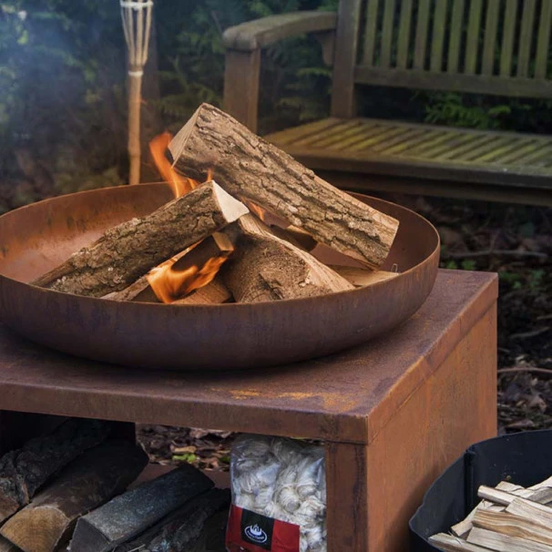 ESSCHERT DESIGN Braséro Storage Corten Esschert 80 Cm + 1/2 Grille De Cuisson 2 ESSCHERT DESIGN Braséro Storage Corten Esschert 80 Cm + 1/2 Grille De Cuisson – Image 2
