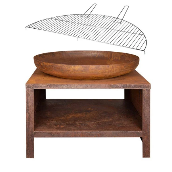 ESSCHERT DESIGN Braséro Storage Corten Esschert 80 Cm + 1/2 Grille De Cuisson 1 ESSCHERT DESIGN Braséro Storage Corten Esschert 80 Cm + 1/2 Grille De Cuisson