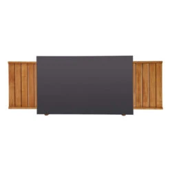 Desserte Universelle Plancha 2 Feux ENO Emile Robinier Et HPL Noir -Barbecue Étagères Magasin chariot emile en robinier et hpl noir eno 4