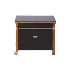 Desserte Universelle Plancha 2 Feux ENO Emile Robinier Et HPL Noir -Barbecue Étagères Magasin chariot emile en robinier et hpl noir eno 5