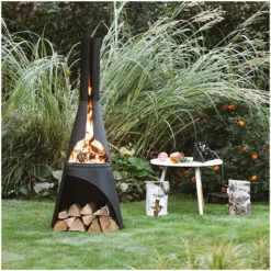 Cheminée D'extérieur Huugy Kerria L Diam 54 Métal Noir 6 Cheminée D'extérieur Huugy Kerria L Diam 54 Métal Noir -Barbecue Étagères Magasin cheminee kerria l diam 54 metal noir 2