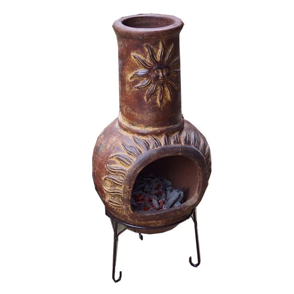 Cheminée Mexicaine Extérieure Grand Modèle 106 Cm Soleil Rouge 1 Cheminée Mexicaine Extérieure Grand Modèle 106 Cm Soleil Rouge