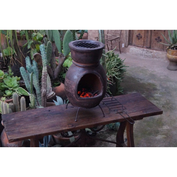 Cheminée Mexicaine Sur Base Avec Grille Inox Mexico Trade Center Jumbo 113 Cm Brun 9 Cheminée Mexicaine Sur Base Avec Grille Inox Mexico Trade Center Jumbo 113 Cm Brun – Image 9