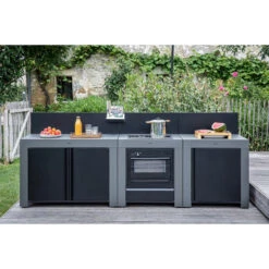 Cuisine D'extérieur ENO Modulo Acier Pour Plancha - 3 Modules Avec Cuisinière Et Chariot Félix 16 Cuisine D'extérieur ENO Modulo Acier Pour Plancha - 3 Modules Avec Cuisinière Et Chariot Félix -Barbecue Étagères Magasin cuisine modulo 3 cuisiniere chariot felix 2