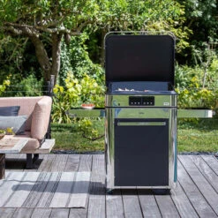 Ensemble Plancha électrique Eno Enosign 65 Inox Et Noir Sur Chariot + Capot -Barbecue Étagères Magasin ensemble plancha electrique enosign 65 inox et noir sur chariot capot 2