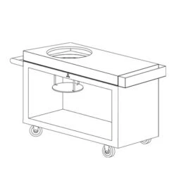 Table OFYR Pro Pour Big Green Egg Black Bois Teck -Barbecue Étagères Magasin kamado ofyr table black pro bois de teck bge 3