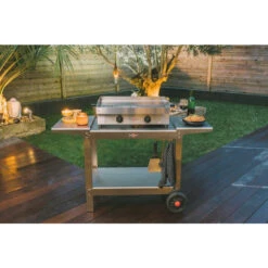 Chariot Inox "Plein Air" Pour Plancha Krampouz Double -Barbecue Étagères Magasin khea05 chariot inox plein air pour plancha krampouz double 3