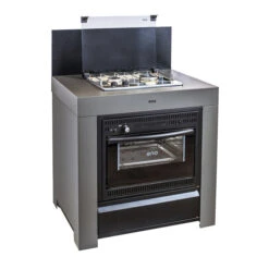 Modulo Cuisinière Four Et Plaque - Gris Acier - Cuisine D'extérieur ENO -Barbecue Étagères Magasin mod7005 1 cuisine exterieur modulo combine gris cargo eno