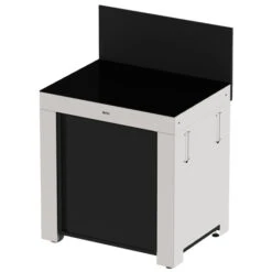 Modulo Plan De Travail - Coloris Inox Et Noir - Pour Cuisine D'extérieur ENO -Barbecue Étagères Magasin modulo plan de travail inox noir cuisine exterieur eno 3