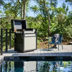 Pack Plancha Forge Adour PREMIUM 60 Acier Noir Et Gris + Chariot Et Capot -Barbecue Étagères Magasin pack plancha gaz forge adour premium 60 acier noir gris 2