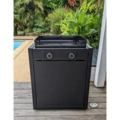 Pack Plancha à Gaz Forge Adour MODERN 60 Acier Noir + Chariot -Barbecue Étagères Magasin plancha forge adour modern 60 acier sur chariot 3 1