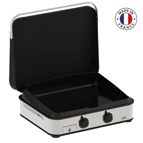 Plancha Gaz Eno 65 Enosign Inox Et Noir 2 Brûleurs 56 X 40 Avec Couvercle 3 Plancha Gaz Eno 65 Enosign Inox Et Noir 2 Brûleurs 56 X 40 Avec Couvercle – Image 3