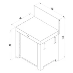 Modulo Plan De Travail - Gris Acier - Cuisine D'extérieur ENO -Barbecue Étagères Magasin pmod7001 modulo standard acier cuisine exterieur eno 4