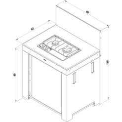 Modulo Table De Cuisson Master 2 Brûleurs - Coloris Inox Et Noir - Pour Cuisine D'extérieur ENO 15 Modulo Table De Cuisson Master 2 Brûleurs - Coloris Inox Et Noir - Pour Cuisine D'extérieur ENO -Barbecue Étagères Magasin pmod8506 5 modulo plaque gaz noir et inox eno filaire