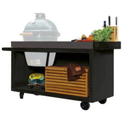 Table OFYR Pro 135 Black / Béton Pour Big Green Egg -Barbecue Étagères Magasin table black pro 135 ofyr concrete bge 2
