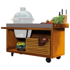 Table OFYR Pro 135 Corten / Béton Pour Big Green Egg 5 Table OFYR Pro 135 Corten / Béton Pour Big Green Egg -Barbecue Étagères Magasin table corten pro 135 ofyr concrete bge 2